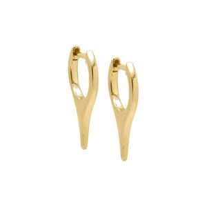 20MM Solid Elongated Spike Huggie Earring 14K